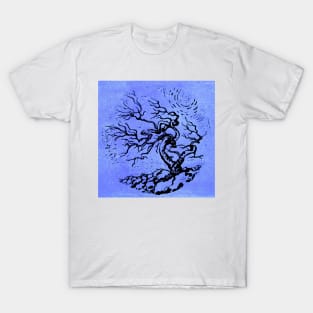 Old and Ancient Tree - Blue T-Shirt